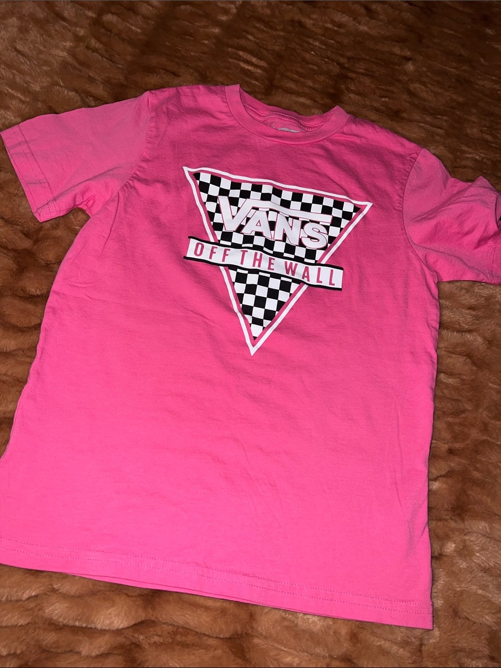 Vans Kids Hot Pink Checker Triangle Tee